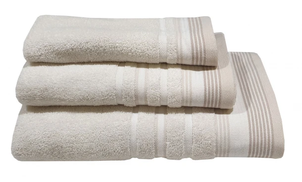 Πετσέτα Βαμβακερή Σώματος 70x140εκ. Satin Stripe Sand Komvos 7005929-7