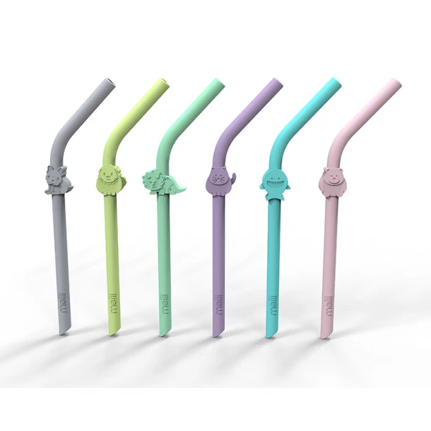 Σετ 6τμχ Καλαμάκια Σιλικόνης Πολλαπλών Χρήσεων Melii MEL18100