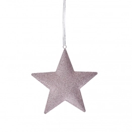 Χριστουγεννιάτικο Αστέρι Κρεμαστό Μεταλλικό Ροζ 11x12εκ. iliadis 83328