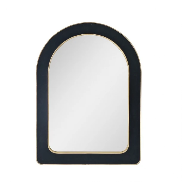 Καθρέπτης Τοίχου Βελούδινος Μαύρος-Χρυσός 70x50εκ. ESPIEL ECO606