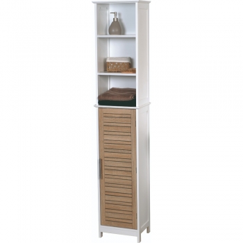 Έπιπλο Στήλη Μπάνιου MDF-Ξύλο Βελανιδιάς Με 5 Ράφια & Πορτάκι 26x35x173εκ. MRShome DS-1173000