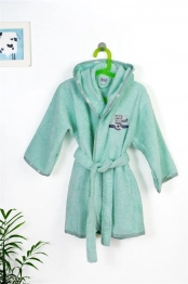 Μπουρνούζι Παιδικό Με Κουκούλα Βαμβακερό Aviator 186 Mint Size 04 DimCol