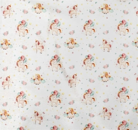Σεντόνι Λίκνου Βαμβακερό Μεμονωμένο 80x110εκ. Unicorn 209 White-Salmon Dimcol