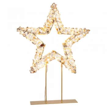 Χριστουγεννιάτικο Επιτραπέζιο Φωτιζόμενο Αστέρι 39x11x46εκ. Με 600 Led Θερμό Λευκό Φως IP44 iliadis 90582