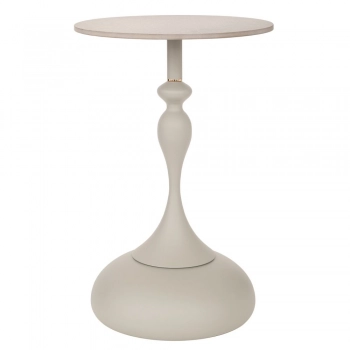 Τραπεζάκι Μεταλλικό Με Γκρι Βάση Και Γκρι Κεραμική Επιφάνεια Με Εφέ Μαρμάρου Φ40x68εκ. iliadis 91761