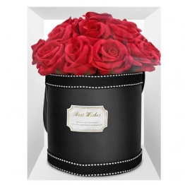 Κουτί Βαλεντίνου Κυλινδρικό με 21 Ψεύτικα Τριαντάφυλλα 18x20εκ. Homie 22-3041