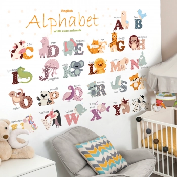 Αυτοκόλλητα Τοίχου Animal Alphabet 100x65εκ. Sipo SIP-WS63050