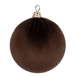 Χριστουγεννιάτικη Μπάλα Βελούδινη Καφέ 25εκ. iliadis 90619