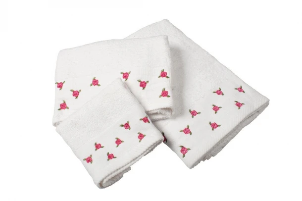 Σετ Πετσέτες 3τμχ Βαμβακερές Λευκές DimCol