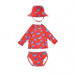 Σετ Μαγιό Πάνα Με Καπέλο Και Μπλούζα UV 12-24μηνών Sherman the Shark Zoocchini ZOO16017