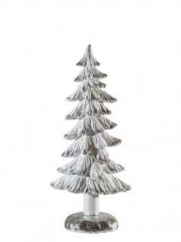 Χριστουγεννιάτικο Διακοσμητικό Δέντρο Polyester Λευκό-Ασημί 14x8x32εκ. Zen Collection 25.41.51880
