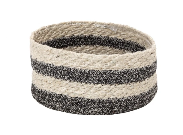 Ψωμιέρα Ψάθινη Μπεζ-Μπλε ESPIEL 19x19x8εκ. GAS106