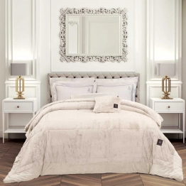 Κουβερτοπάπλωμα Faux Fur King 240x250εκ. Premium 3962 Ivory Greenwich Polo Club