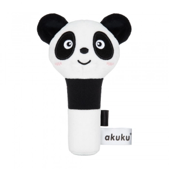 Βελούδινη Κουδουνίστρα Squeaker Panda akuku A0706