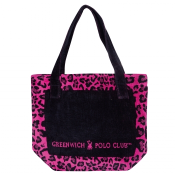 Τσάντα Θαλάσσης Βαμβακερή 55x40εκ. Essential 3863 Μαύρη-Ροζ Greenwich Polo Club