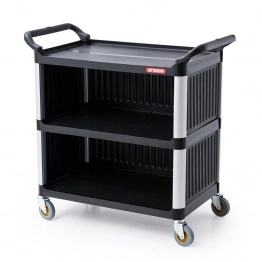 Καρότσι Σερβιρίσματος Κλειστό Τροχήλατο Με 2 Ράφια Μαύρο 95x50x94,5εκ. Araven AR00061221
