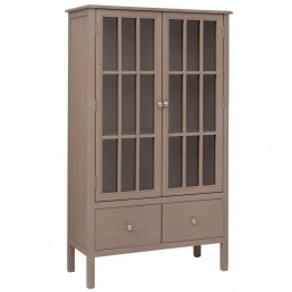 Ραφιέρα Δίφυλλη Ξύλινη Γκρι Με Γυαλί 80,5x35x135εκ. iliadis 92604