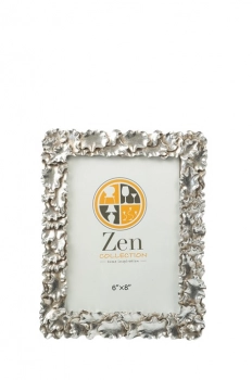 Κορνίζα Polyester Ασημί Με Φύλλα 15x20εκ. Zen Collection 26.14.52759