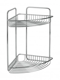 Εταζέρα Μπάνιου Γωνιακή Επιτοίχια 2 Όροφη Μεταλλική Mallorca 20x20x32εκ. Metaltex 404513