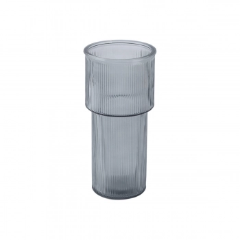 Βάζο Γυάλινο Γκρι Ripple 11,3x11,3x24εκ. Estia 09-51945
