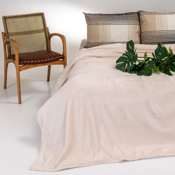 Κουβέρτα Flannel Υπέρδιπλη 220x240εκ. Tokyo Ecru Melinen 20001929