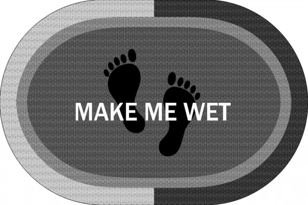 Ταπέτο Μπάνιου Αντιολισθητικό Polyester 50x70εκ. Make Me Wet Grey DimCol