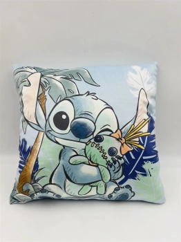 Διακοσμητικό Μαξιλάρι Velboa 38x38εκ. Disney Home Stitch 612 Pale Blue DimCol