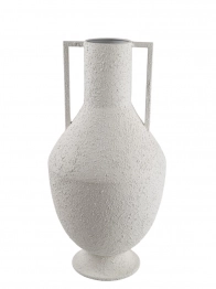 Βάζο-Αμφορέας Μεταλλικό Λευκό 21x21x41εκ. Zen Collection 25.19.51405