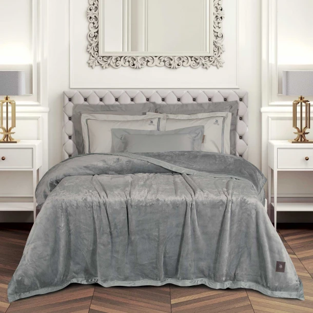 Κουβέρτα Βελουτέ Supersoft King 240x250εκ. Essential 3971 Grey Greenwich Polo Club