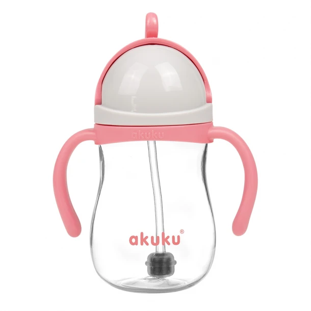 Ποτηράκι Mε Καλαμάκι Kαι Βαρίδι Pink akuku A0676