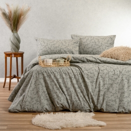 Σετ Σεντόνια Φανελένια Διπλά 205x260εκ. Poppy Grey Winter Line Mini Melinen 20005033
