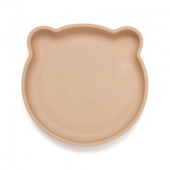 Πιάτο Σιλικόνης Με Βεντούζα Bear Honey Peach 16x17x3εκ. Petit Monkey PTM-SP3