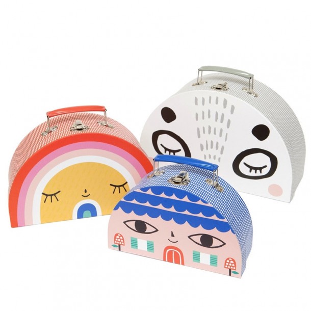 Σετ 3τμχ Κουτί-Βαλίτσα Double face Suitcase Petit Monkey PTM-SC1A