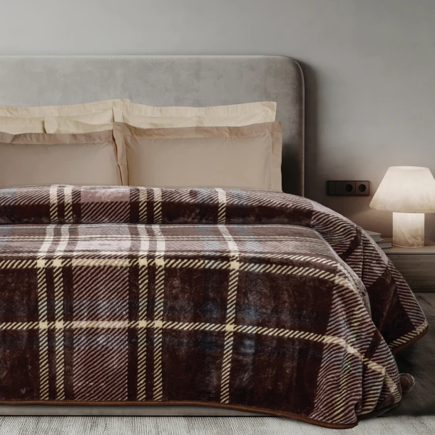 Κουβέρτα Βελουτέ Μονή 160x240εκ. Blankets 1384 Brown Das Home