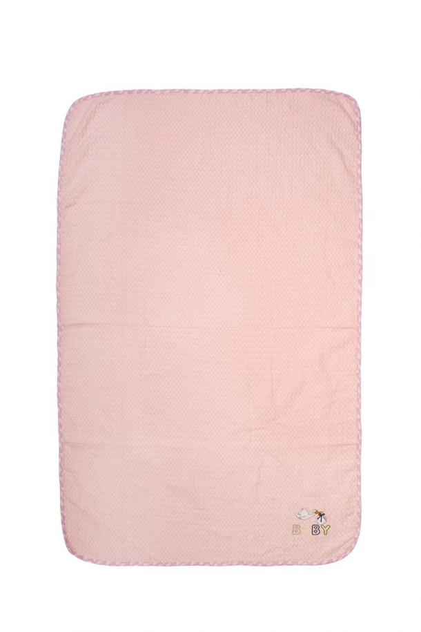 Κουβέρτα Πικέ Κούνιας 100x160εκ. Με Κέντημα Stork 192 Pink DimCol