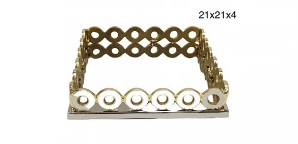 Χαρτοπετσετοθήκη Ανοξείδωτη Ασημί-Χρυσή-Λευκή 21x21x4εκ. Capolavoro 21.000.1216