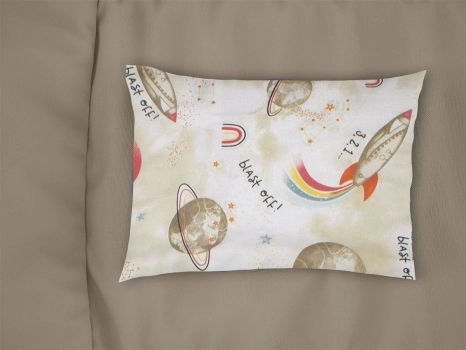 Μαξιλαροθήκη Bebe Φάκελος Βαμβακερή 35x45εκ. Spaceship 186 Beige DimCol