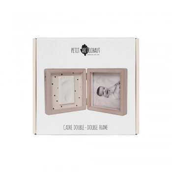 Κορζίνα Ξύλινη 2 Θέσεων Για Την Φωτογραφία & Το Αποτύπωμα Του Μωρού Σας 34x2,3x17εκ. Pretty Hearts Petit Artichaut PA1801