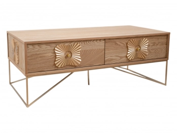 Τραπεζάκι Σαλονιού Ξύλινο-Μεταλλικό Καφέ-Χρυσό 120x60x45εκ. Zen Collection 24.39.51294