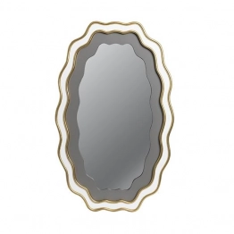 Καθρέπτης Τοίχου Ξύλινος Λευκός-Χρυσός 50x2,5x80εκ. ESTHETI 811-30014