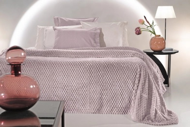 Σετ 2τμχ Κουβέρτα Μονή Velour Fleece 160x240εκ. Με Διακοσμητική Μαξιλαροθήκη Smoothie Melanze Guy Laroche