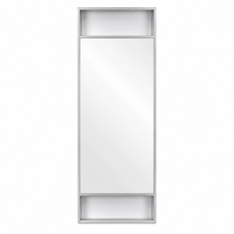 Καθρέπτης Με Πλαίσιο Αλουμινίου Chrome Με Δύο Ραφάκια 40x5x120εκ. MRShome MRS4601004