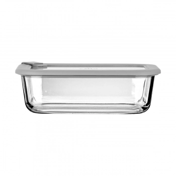 Φαγητοδοχείο Γυάλινο Με Καπάκι Σιλικόνης 1050ml/21,6x16,5x7,4εκ. ColorSeal Γκρι Estia 01-26424