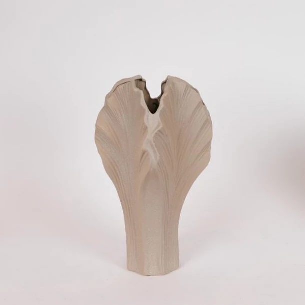 Βάζο Κεραμικό Γκρι-Μπεζ Φύλλο 18x18x40εκ. ESTHETI 819-00603