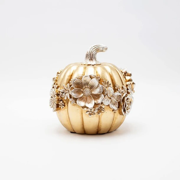 Διακοσμητική Κολοκύθα Polyresin Χρυσή-Ασημί 14,8x14,4x14,2εκ. ESTHETI 819-00548