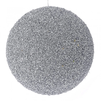 Χριστουγεννιάτικη Μπάλα Polyfoam Ασημί Glitter 20εκ. iliadis 83542