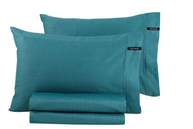 Ζεύγος Μαξιλαροθήκες Βαμβακοσατέν 50x70εκ. Minimal Petrol Guy Laroche