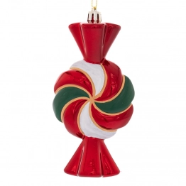 Χριστουγεννιάτικη Καραμέλα Κρεμαστή Πλαστική Τρίχρωμη 12εκ. iliadis 86508