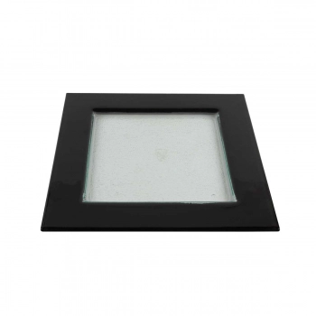 Πιατέλα Γυάλινη Διάφανη-Μαύρη Art Et Lumiere 31x31εκ. 02302