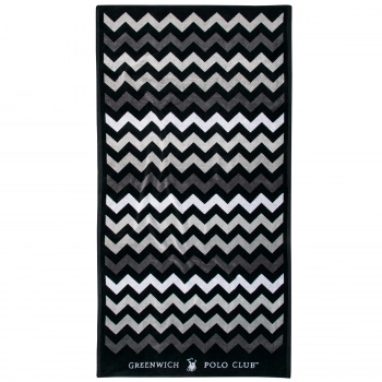 Πετσέτα Θαλάσσης Βαμβακερή 90x180εκ. Essential 4007 Μαύρο-Γκρι Greenwich Polo Club